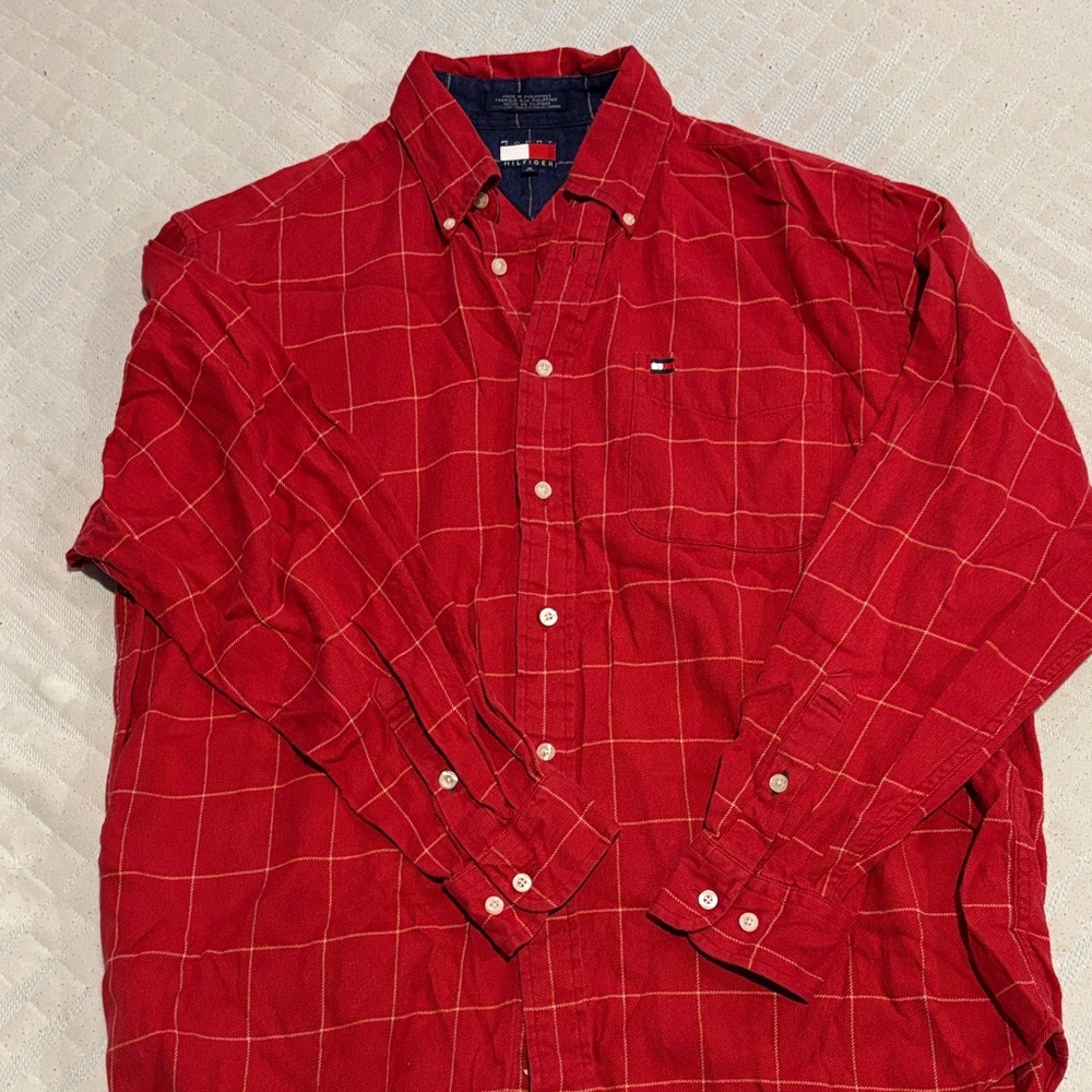 Bundle of 3 Tommy Hilfiger Red Plaid Shirts
